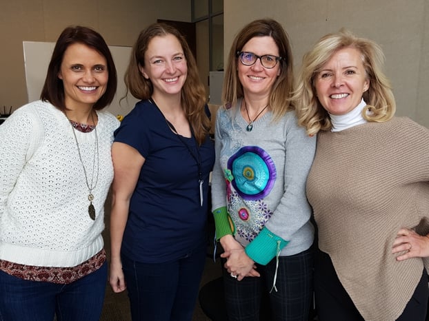  Our Director of User Experience Jennifer Krul, Director of Customer Success Tanya McPherson, Director of Data Analytics and Insights Dr. Tricia Barfoot, and CEO Mary Pat Hinton 